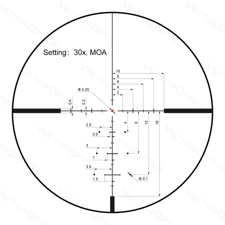 Visor Vector Optics Serie Continental x6 5-30x56 CDM Hunting - Imagen 6