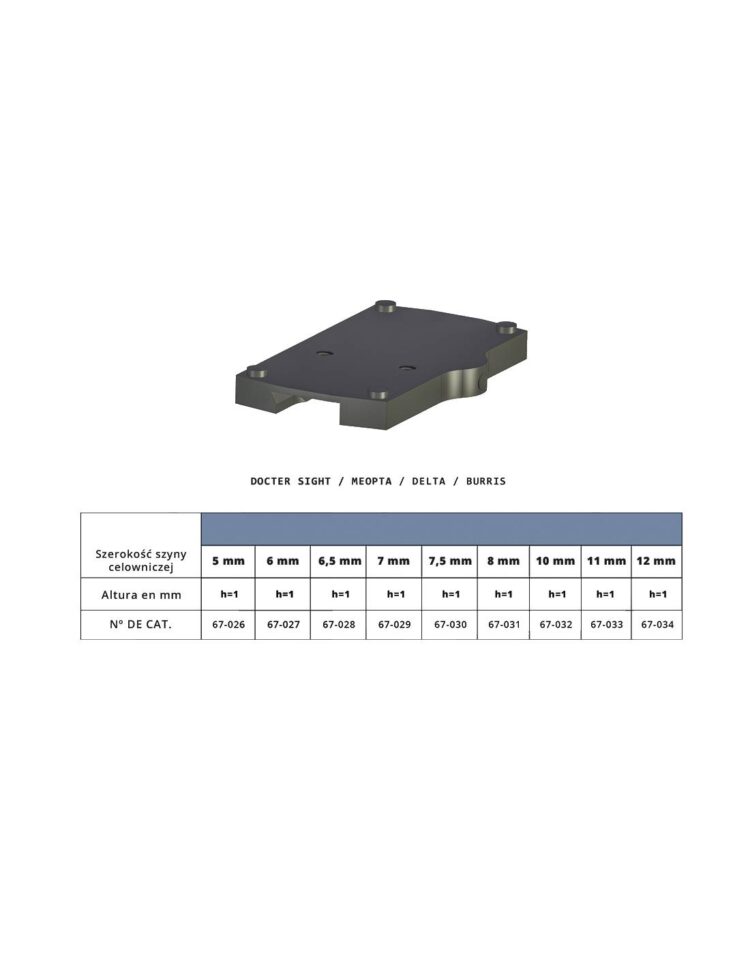 Base holográfico DOCTER/MEOPTA/DELTA/BURRIS carril ventilado - Imagen 2