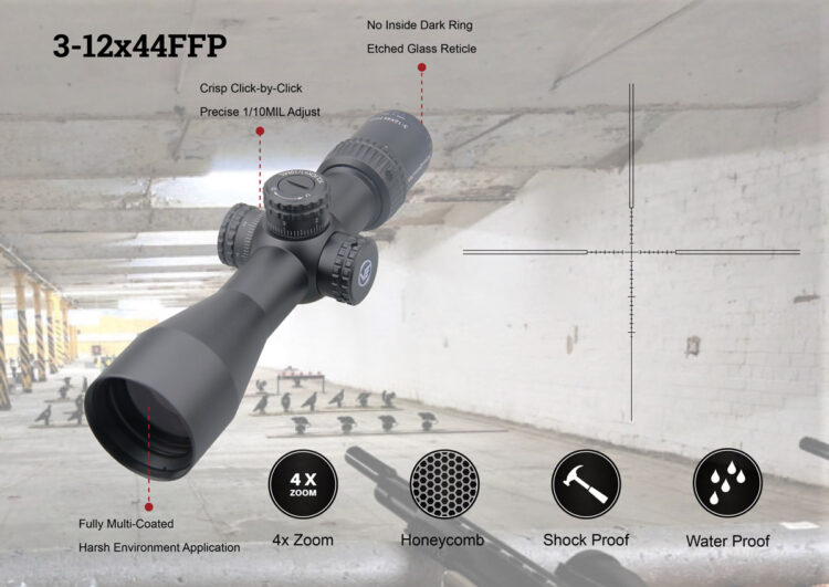 Visor Vector Optics Serie Veyron 3-12x44 FFP - Imagen 4