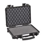 MALETIN PARA PISTOLA NEGRO, ESPUMA LISA Y CORRUGADA EN TAPA