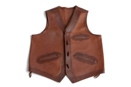 Chaleco Montería Piel Ternera Natural