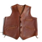 Chaleco Montería En  Piel  De Cabra Natural
