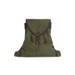 Mochila Lona Suave Verde Y Cuero