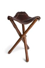 Taburete En Piel Vaquetilla Coñac - Imagen 2