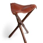 Taburete En Piel Vaquetilla Coñac