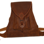Zurrón Cuero Engrasado Coñac  C/Bolsillo Exterior
