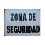 Tablilla ZONA DE SEGURIDAD negra 50×33 - Imagen 2