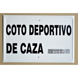 Tablilla Coto Deportivo de Caza negra (Aragón) 50×33