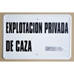 Tablilla Explotación Privada de Caza (Aragón) 50×33