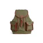 Mochila Lona fuerte Verde Y Cuero
