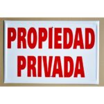 Tablilla Propiedad Privada (España) 50×33 «Rojo»