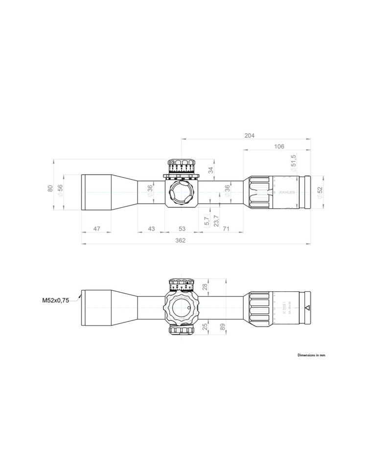Visor KAHLES K328i DLR - 3.5-28x50 CCW SKMR4+ w-Left - Imagen 2