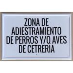 Tablilla ADIESTRAMIENTO DE PERROS Y/O AVES DE CETRERÍA 50×33 (Castilla la Mancha)