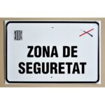 Tablilla ZONA DE SEGURETAT negra (Catalunya) 50×33