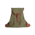 Mochila Lona fuerte Verde Y Cuero