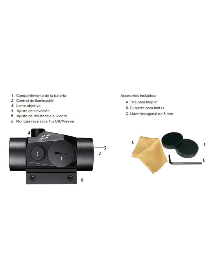 Visor SIMMONS Pro Target 1x30 Tube Red Dot 5 MOA - Imagen 2